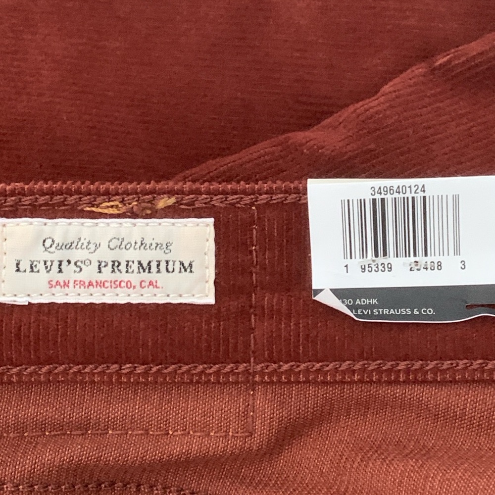 NWT Levi's Wedgie Straight Corduroy Pants Rust Orange 28x26 - Picture 8 of 14